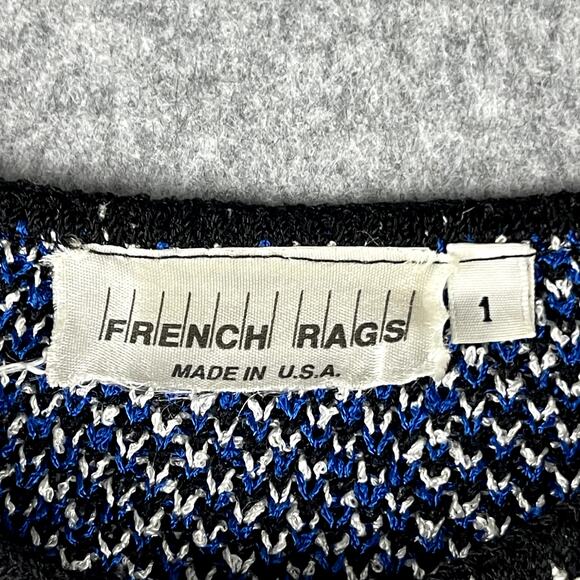 VTG French Rags Cardigan Sweater Womens 1 Small Chunky Chevron Artsy USA - Picture 6 of 12